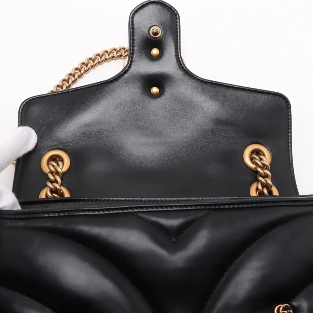 Gucci GG Marmont Leather Chain Shoulder Bag Black 443497 2-way - COA included - Picture 10 of 11